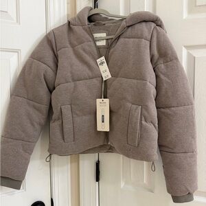 Hollister Women’s Jersey Soft Puffee Jacket - Taupe